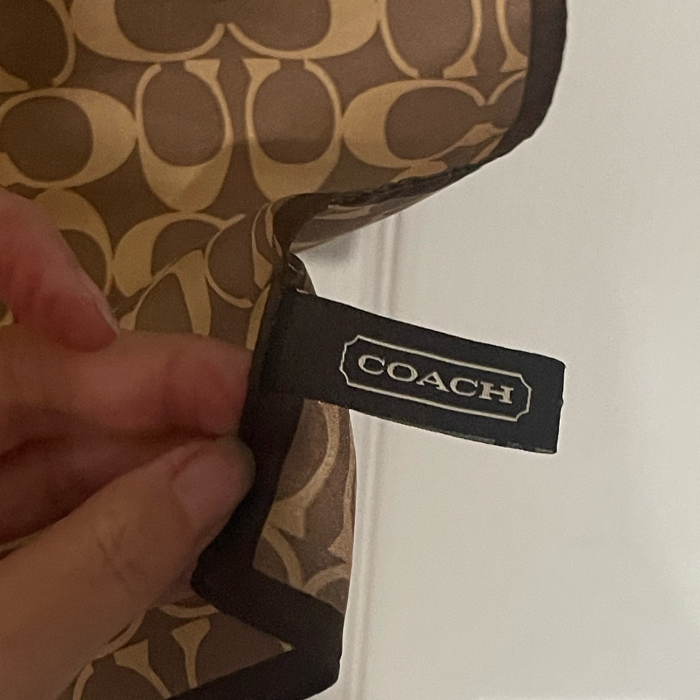 Coach Patchwork Pattern Scarf Textured Signature … - image 4